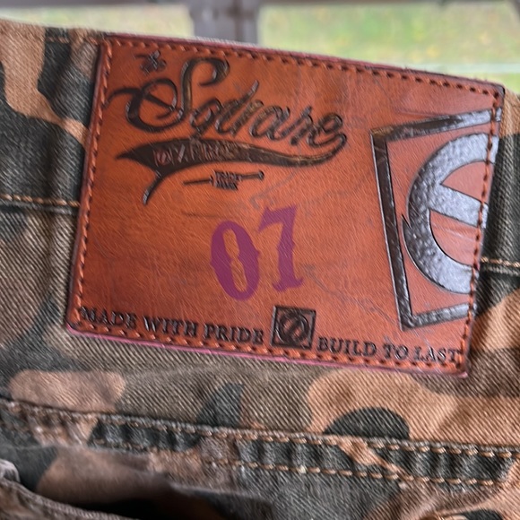 SQUARE ZERO Distressed camouflage paint splatter canvas pant 38x30 - Picture 4 of 11